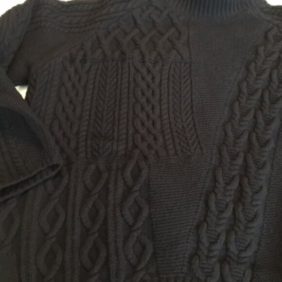 Navy wool turtleneck cable sweater by Tomorrowland, Small - Picture 5 of 8